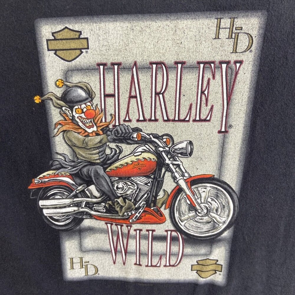 2006 Harley Davidson Motorcycles Black T-Shirt Men's L Wild Clown Smoky Mtn Tenn